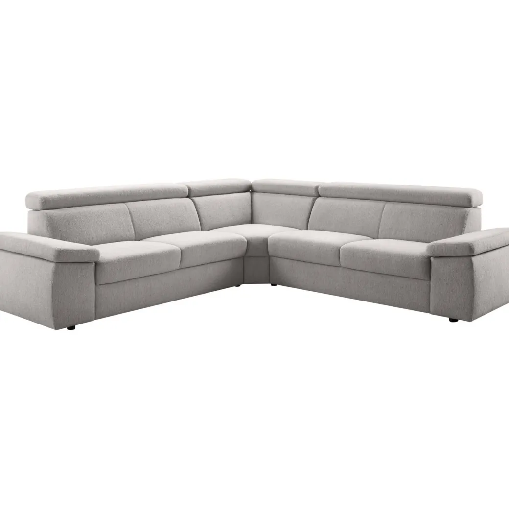 Discount Pronto Wonen Hoekbank Temiso pocketveren grijs verstelbare zitdiepte L