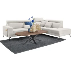 Discount Pronto Wonen Hoekbank Tusari HR-schuim zitting beige verstelbare zitdiepte