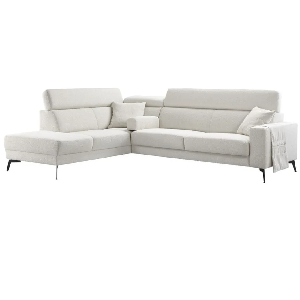 Clearance Pronto Wonen Hoekbank Tusari HR-schuim zitting beige verstelbare zitdiepte