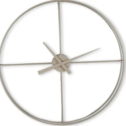 Sale Pronto Wonen Klok Nimar metaal rond 80cm taupe strak dessin 61