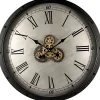 Discount Pronto Wonen Klok Nimar metaal rond 80cm zwart beige dessin 42