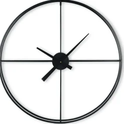 New Pronto Wonen Klok Nimar metaal rond 80cm zwart strak dessin 61
