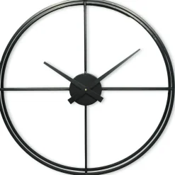 Clearance Pronto Wonen Klok Nimar metaal rond 60cm zwart strak dessin 60