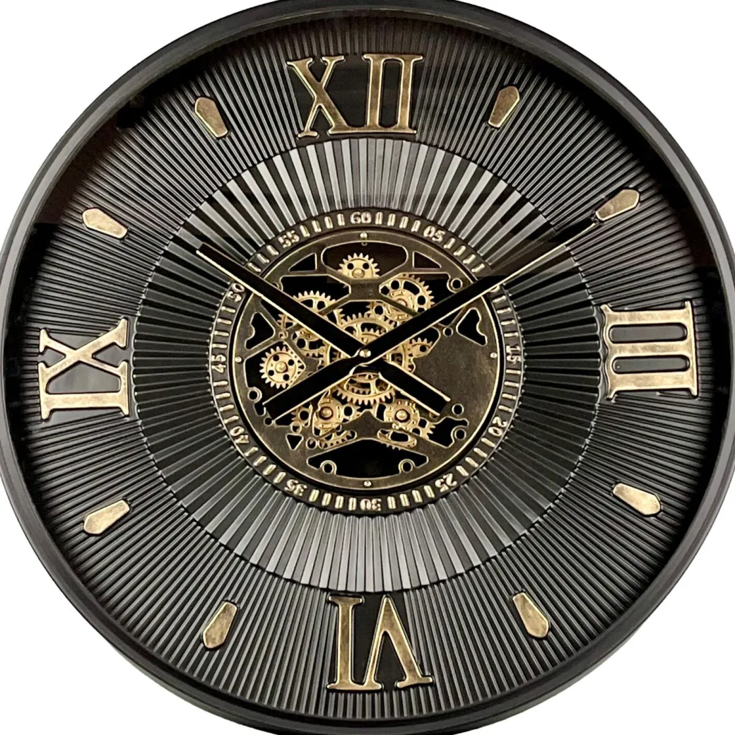 Sale Pronto Wonen Klok Nimar metaal rond 60cm zwart dessin 54