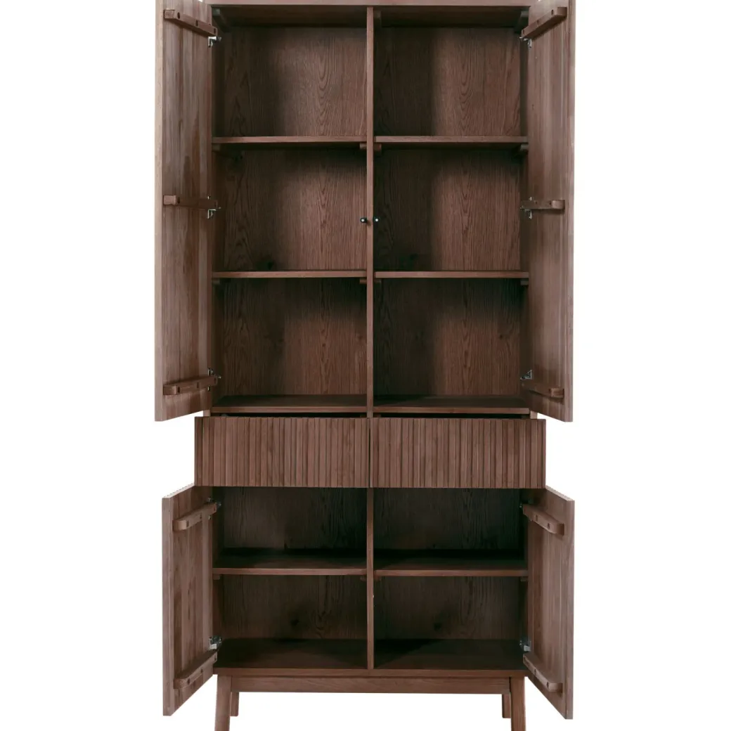 Discount Pronto Wonen Opbergkast Arrosto eikenhout 202x90x45 cm Dark Roast