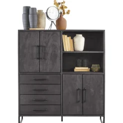 Sale Pronto Wonen Opbergkast Piastra 126 cm zwart