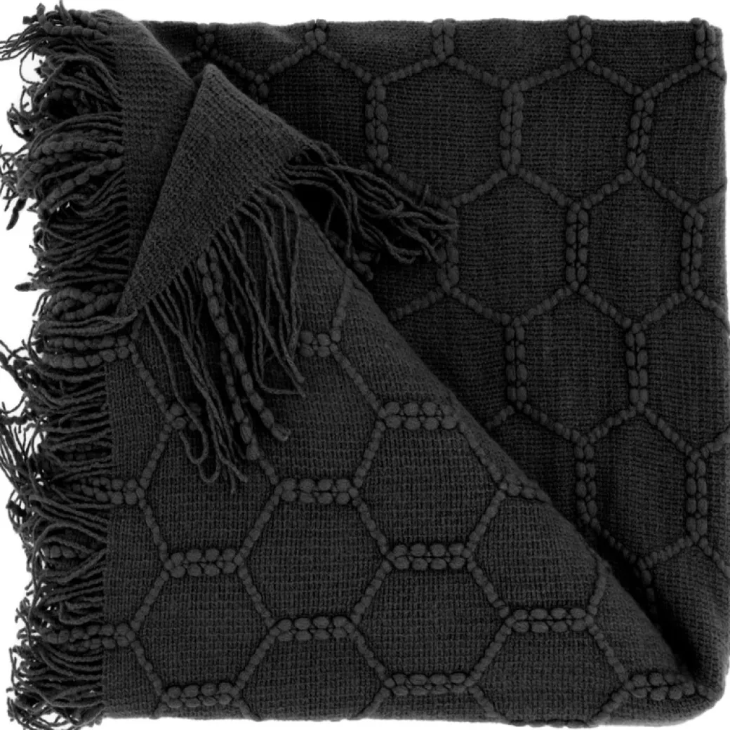 Clearance Pronto Wonen Plaid Collina 127x152cm zwart