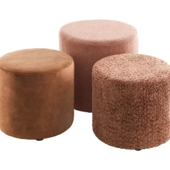 Pronto Wonen Poef Roby 45 cm bruin rond