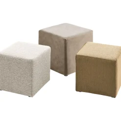 Hot Pronto Wonen Poef Roby 40x40 cm beige vierkant