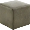 Outlet Pronto Wonen Poef Roby 40x40 cm microleder groen vierkant