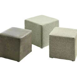 Outlet Pronto Wonen Poef Roby 40x40 cm microleder groen vierkant