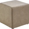Best Pronto Wonen Poef Roby 45x45 cm microvezel taupe vierkant