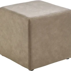Best Pronto Wonen Poef Roby 45x45 cm microvezel taupe vierkant