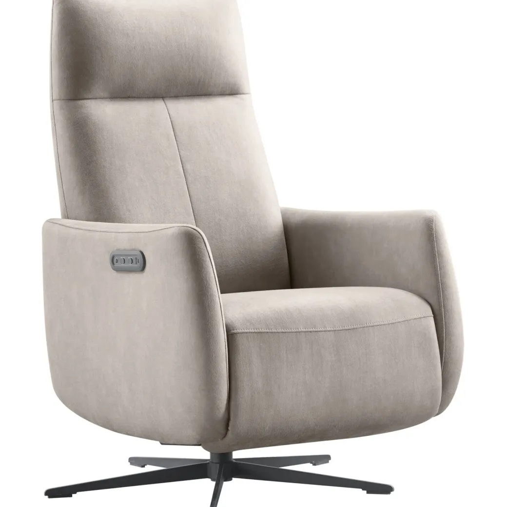 Outlet Pronto Wonen Relaxfauteuil Lanciare elektrisch lichtgrijs