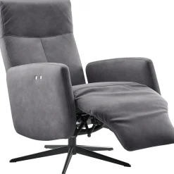 Pronto Wonen Relaxfauteuil Perfini elektrisch verstelbare rug en voetensteun antraciet