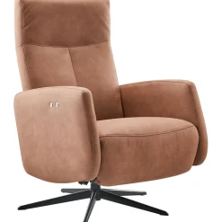 Hot Pronto Wonen Relaxfauteuil Perfini elektrisch verstelbare rug en voetensteun camel