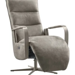 Outlet Pronto Wonen Relaxfauteuil Seduto elektrisch microleder donkergrijs