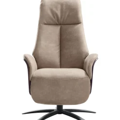 New Pronto Wonen Relaxfauteuil Serio beige donker hout premium comfort