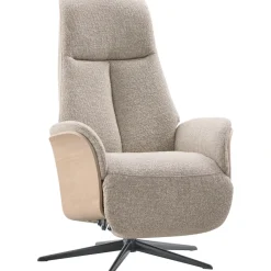New Pronto Wonen Relaxfauteuil Serio beige licht hout premium comfort