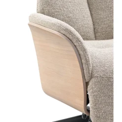 New Pronto Wonen Relaxfauteuil Serio beige licht hout premium comfort