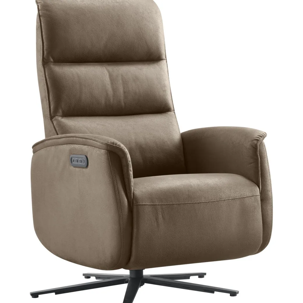 Discount Pronto Wonen Relaxfauteuil Volgere elektrisch donkerbruin