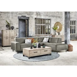 Discount Pronto Wonen Salontafel Hevano eikenhout 65x132 cm rechthoekig moose
