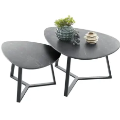 New Pronto Wonen Salontafel Lineto 47x61 cm organisch zwart keramiek