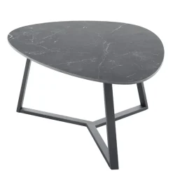 Online Pronto Wonen Salontafel Lineto 64x80 cm organisch zwart keramiek