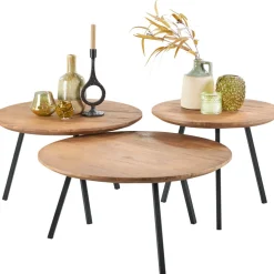 Clearance Pronto Wonen Salontafel Romaro teakhout 75 cm rond mix rough
