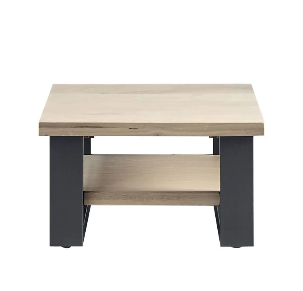 Discount Pronto Wonen Salontafel Verato eikenhout 70x70 cm vierkant naturel grey