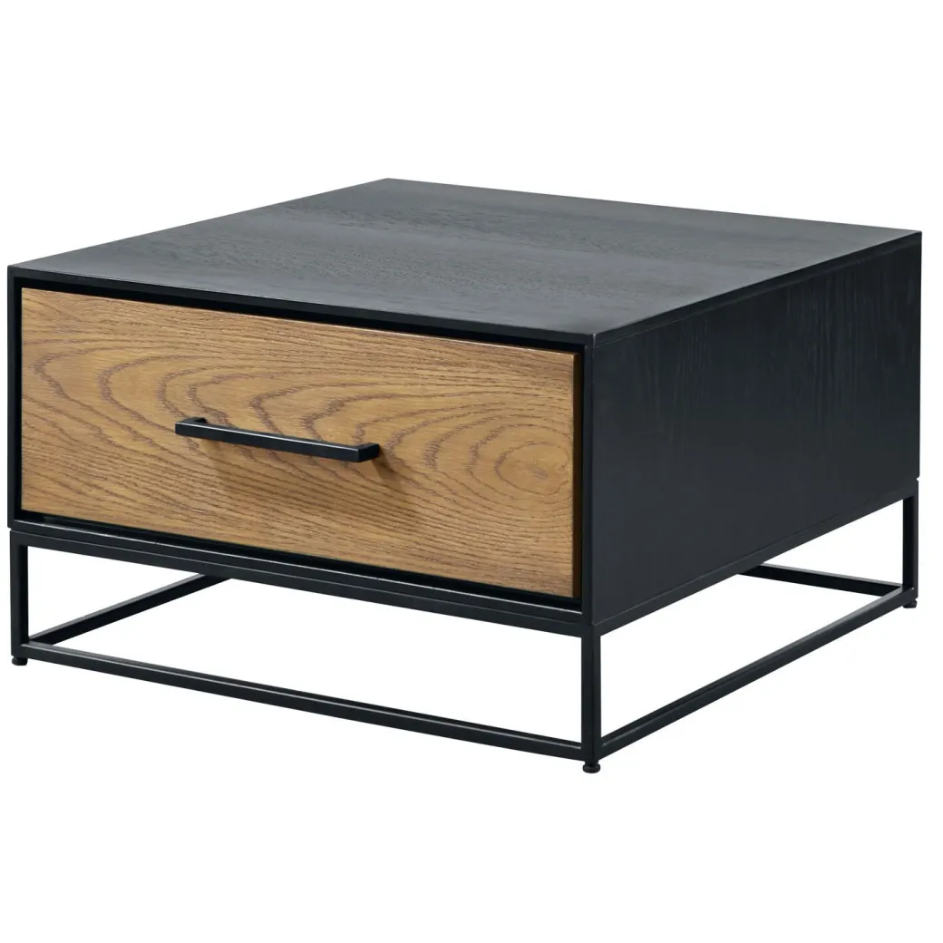 Discount Pronto Wonen Salontafel Vinito (B65xL65) eiken fineer zwart/naturel
