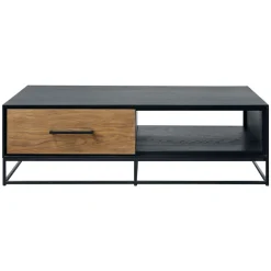 Online Pronto Wonen Salontafel Vinito (L124xB70) eiken fineer zwart/naturel