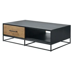 Online Pronto Wonen Salontafel Vinito (L124xB70) eiken fineer zwart/naturel