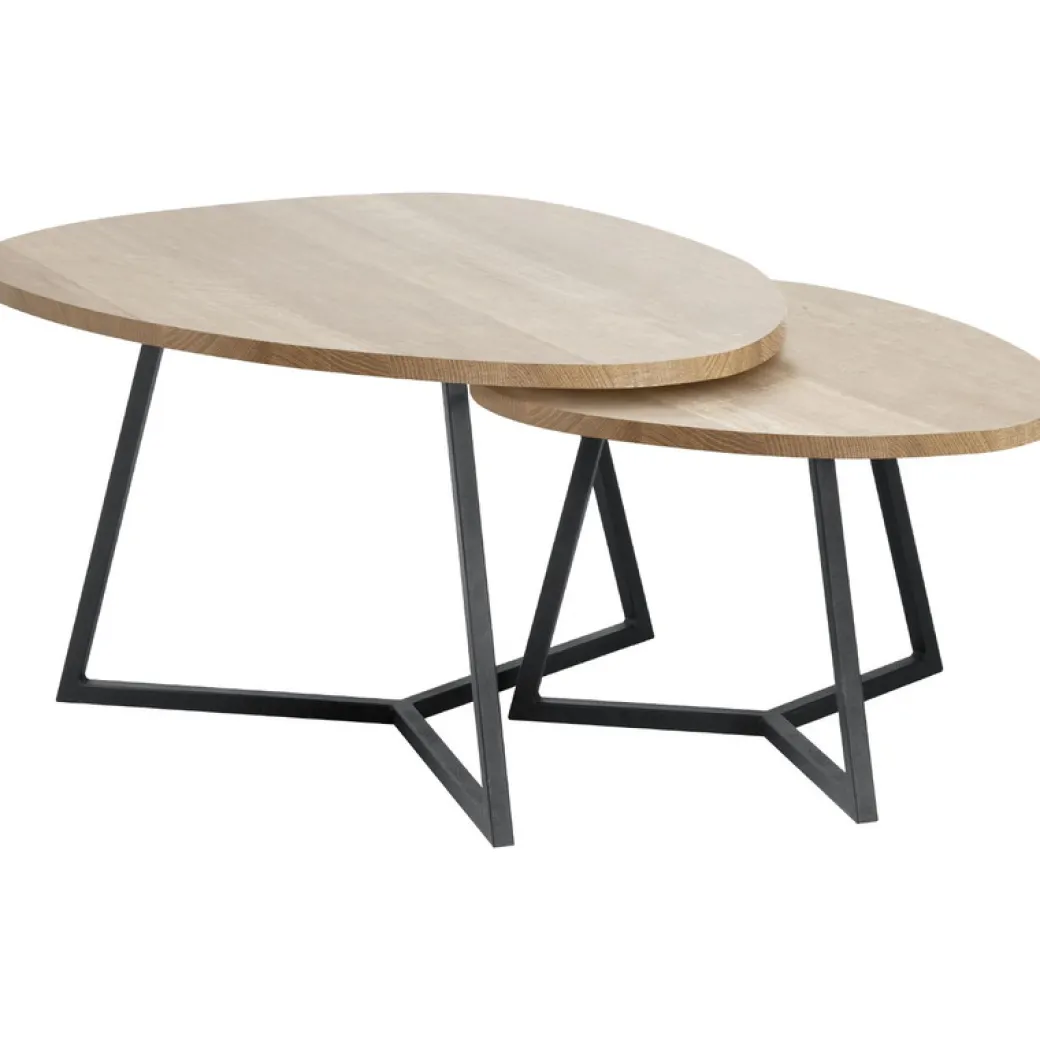 Hot Pronto Wonen Salontafelset Locarnio 40 en 52 cm organisch fresh oak