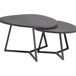 Discount Pronto Wonen Salontafelset Locarnio 40 en 52 cm organisch zwart