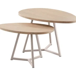 Sale Pronto Wonen Salontafelset Locarnio 61 en 80 cm organisch misty oak