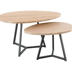 New Pronto Wonen Salontafelset Locarnio 40 en 52 cm organisch misty oak