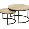 Hot Pronto Wonen Salontafelset Lunata 55 en 75 cm rond fresh oak