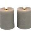 Best Pronto Wonen Stompkaars Benevento Led grijs 5 cm rond set van 2