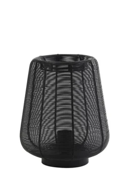 Pronto Wonen Tafellamp Barzio mat zwart rond 22cm 1-lichts