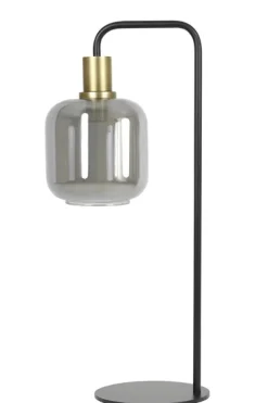 Pronto Wonen Tafellamp Peglio smoke antiek brons 1-lichts
