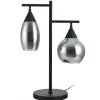 New Pronto Wonen Tafellamp zwart smoke glas 2-lichts - Lungo