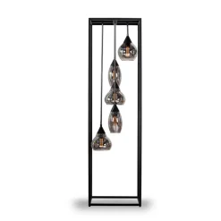 Pronto Wonen Vloerlamp frame smoke glas 5-lichts - Lungo