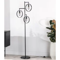 Pronto Wonen Vloerlamp Girare zwart metaal 3-lichts