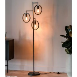 Pronto Wonen Vloerlamp Girare zwart metaal 3-lichts