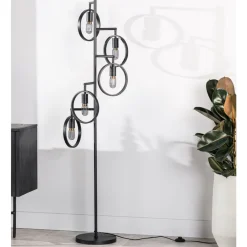 Discount Pronto Wonen Vloerlamp Girare zwart metaal 5-lichts