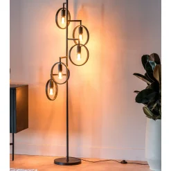 Discount Pronto Wonen Vloerlamp Girare zwart metaal 5-lichts