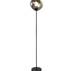 Clearance Pronto Wonen Vloerlamp Macato zwart smoke glas 1-lichts