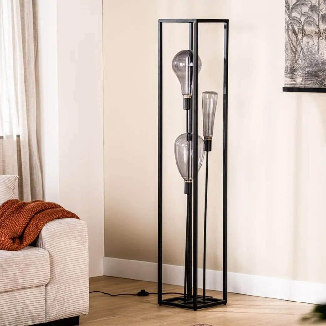 Clearance Pronto Wonen Vloerlamp Tiamo zwart staal 160x25 cm