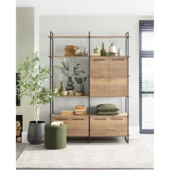 Pronto Wonen Wandkast Sistema 226x166x45 cm bruin
